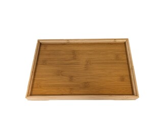 Vector image of a wooden tray made of bamboo looks classic and authentic