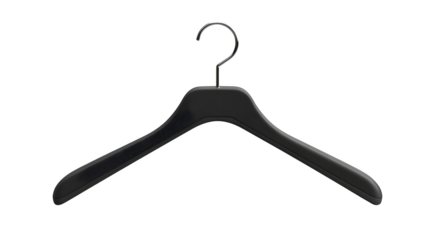 Black clothes hanger, modern design, isolated on white