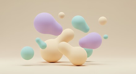 Abstract Colorful Organic Shapes on Neutral Background for Modern Design