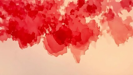 Abstract peach gradient with floating red shapes offers a modern, vibrant and artistic motion background - Powered by Adobe