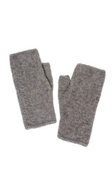 Gray woolen mittens isolated on a white background. Women's accessory.