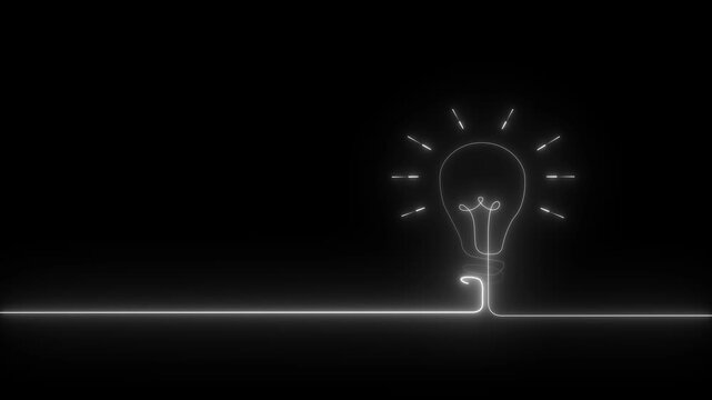 Electric light bulb futurist symbol animation energy idea. technology and brain, innovation, idea, intelligence, success concept devilment business success.  4k video animation.......