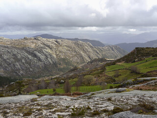 Storm clouds over the granite massif, Peneda Geres National Park