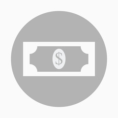 Minimalist vector illustration of dollar bill line art icon or symbol on white background