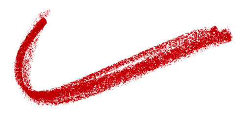Red colored pencil drawing isolated on transparent background