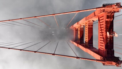 Golden Gate Bridge In San Francisco California United States. Bridge Showcasing The Traffic Flowing...