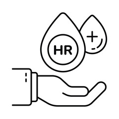 Blood Rh Positive Vector outline illustration style icon. EPS 10 file