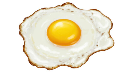 A perfectly fried egg with a bright yellow yolk isolated on transparent background