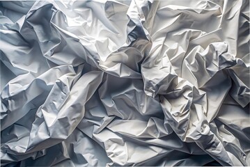 Close up of crumpled white paper creates an abstract background