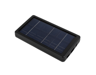 Portable solar panel with a black frame for renewable energy solutions, offering sustainable power and efficient energy conversion for various applications on transparent background