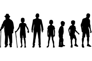 Stages of a Man Growing Up – Silhouette Collection of Male Life Cycle

