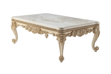 marble coffee table on transparent background, cutout