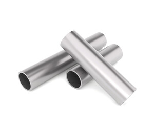 Industry pipes, Metal steel construction, Steel galvanized and stainless. 3D rendering