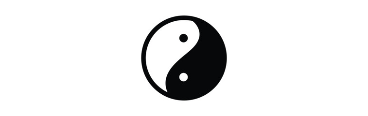 Yin Yang symbol on white background representing Taoist