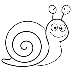 Cartoon snail isolated on white background