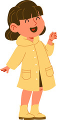 Smiling Girl in Raincoat