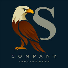 Letter S Eagle Logo Designs