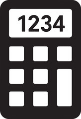 Silhouette vector of a calculator with digits, perfect for finance, accounting, and education designs.