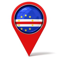 Cape Verde - location pin with flag - 3D illustration