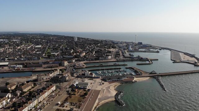 flying over Lowestoft marina in Suffolk, UK. 21.06.25