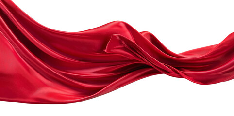 floating elegant red fabric transparent background, png