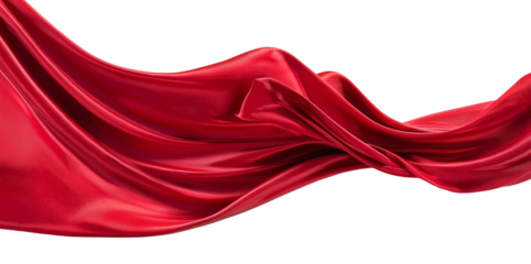 floating elegant red fabric transparent background, png