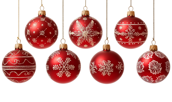 Christmas ornament ball on transparent background, cutout