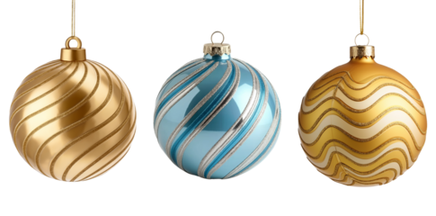 Christmas ornament ball on transparent background, cutout