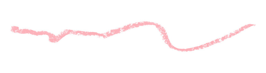 Pink colored pencil drawing isolated on transparent background