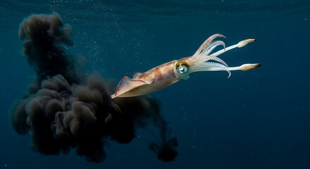 Squid Releasing Ink