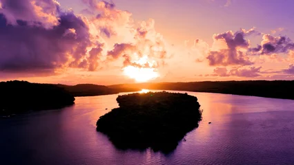Fototapete Sonnenuntergang Strand Sunset Beach In Itacare Bahia Brazil. Turquoise Ocean Waves Gently Crashing On Tropical Beach. Sunset Landscape Leisure Amazing. Deserted Seaside Turquoise. Itacare Bahia.  © bydronevideos