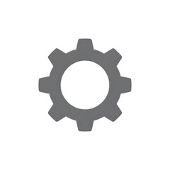 Simple gray gear icon on black background