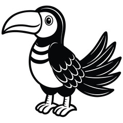 Cartoon toucan isolated on white background