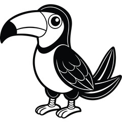 Fototapeta premium Cartoon toucan isolated on white background