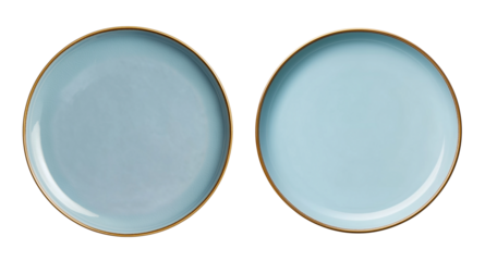 round ceramic plate on transparent background, cutout