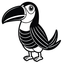 Obraz premium Cartoon toucan isolated on white background