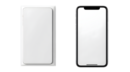 hd realistic smartphone mockup with blank screen isolated on white