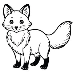 Obraz premium Cute cartoon fox isolated on white background