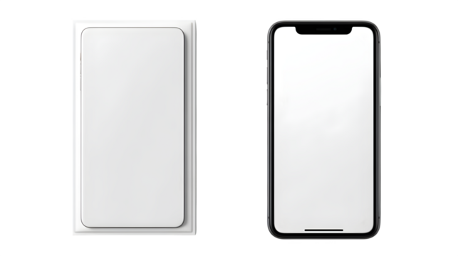 hd realistic smartphone mockup with blank screen isolated on white