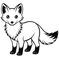 Obraz premium Cute cartoon fox isolated on white background