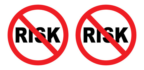 Forbidden Sign, No Risk, Zero Risk Icon Red Black.