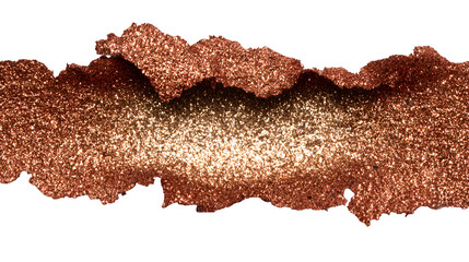 hd realistic torn copper glitter paper texture isolated on white