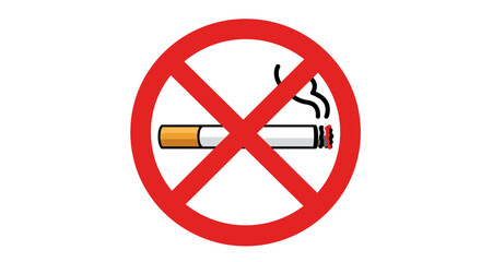 Obraz premium Iconic No Smoking Symbol: Prohibited Cigarette Sign, Preventing Smoke and Addiction