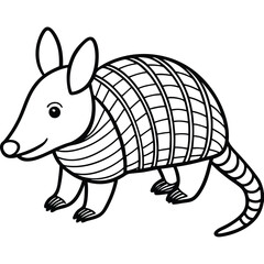 Fototapeta premium Cute armadillo cartoon illustration isolated on white background