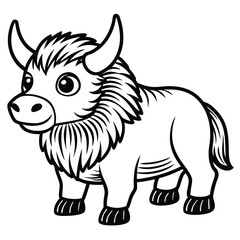 Fototapeta premium Cartoon bison isolated on white background illustration vector