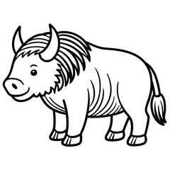 Obraz premium Cartoon bison isolated on white background illustration vector