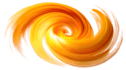 hd realistic yellow orange light swirl isolated on white