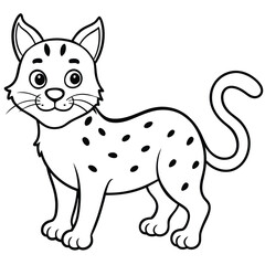 Obraz premium Striped cat isolated on white background, cartoon style illustration