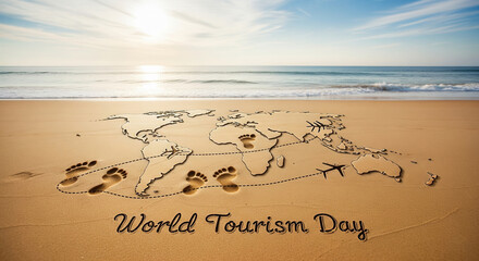 World tourism day beach art