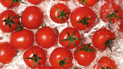 Aesthetic Water Splash with Tomatoes in Slow Motion. - Powered by Adobe